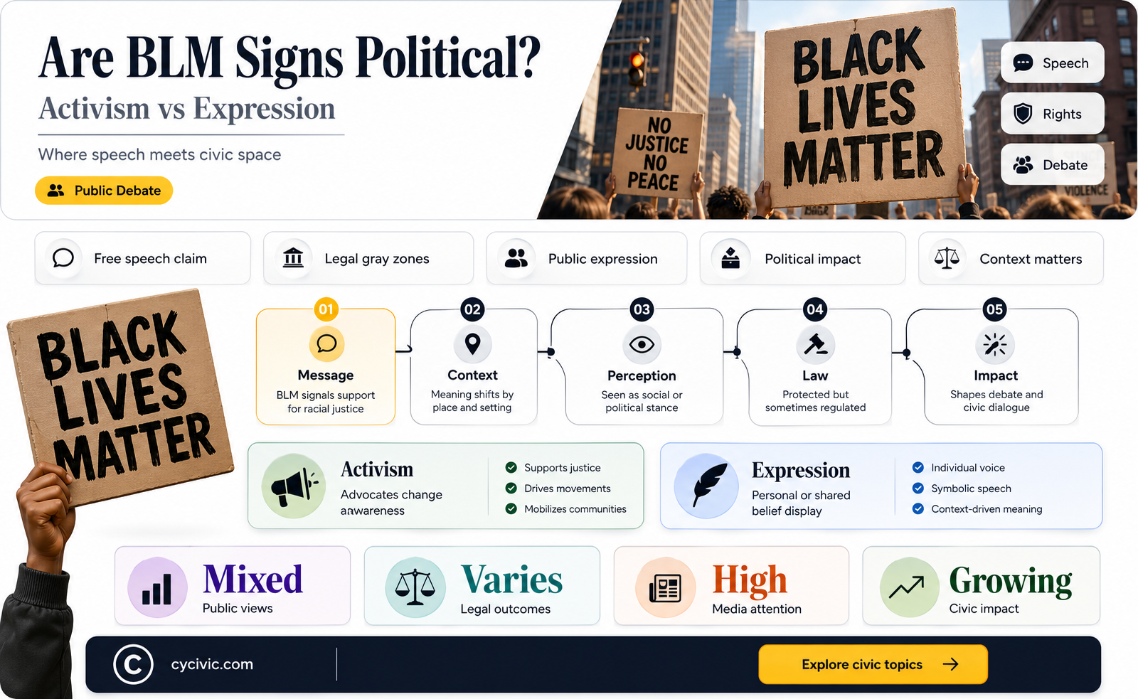 are blm signs political