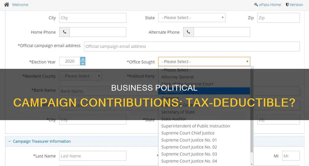are business contributions to political campaigns deductible
