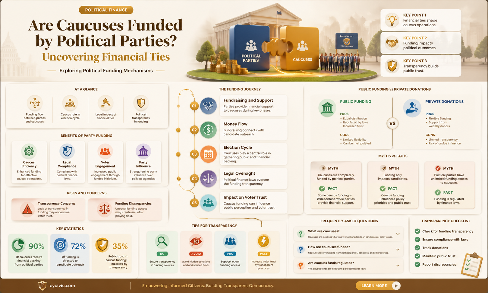 are caucuses funded by political parties