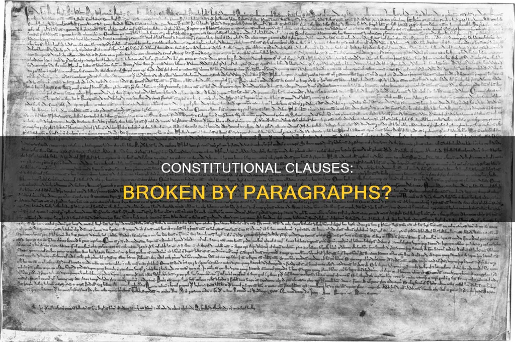 are clauses in the constitution broken by paragraphs