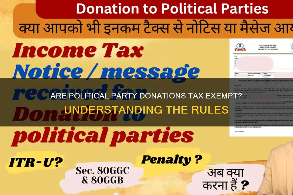 are donations to political parties tax exempt