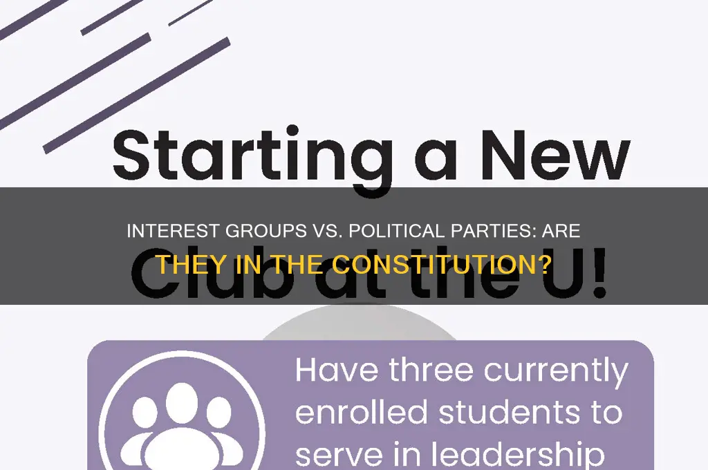 are intrest groups or political parties mentiioned in the constitiution