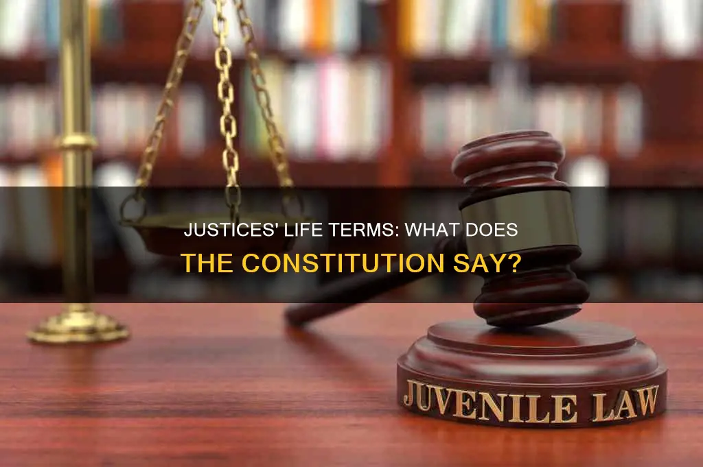 are life terms for justices mentioned in the constitution
