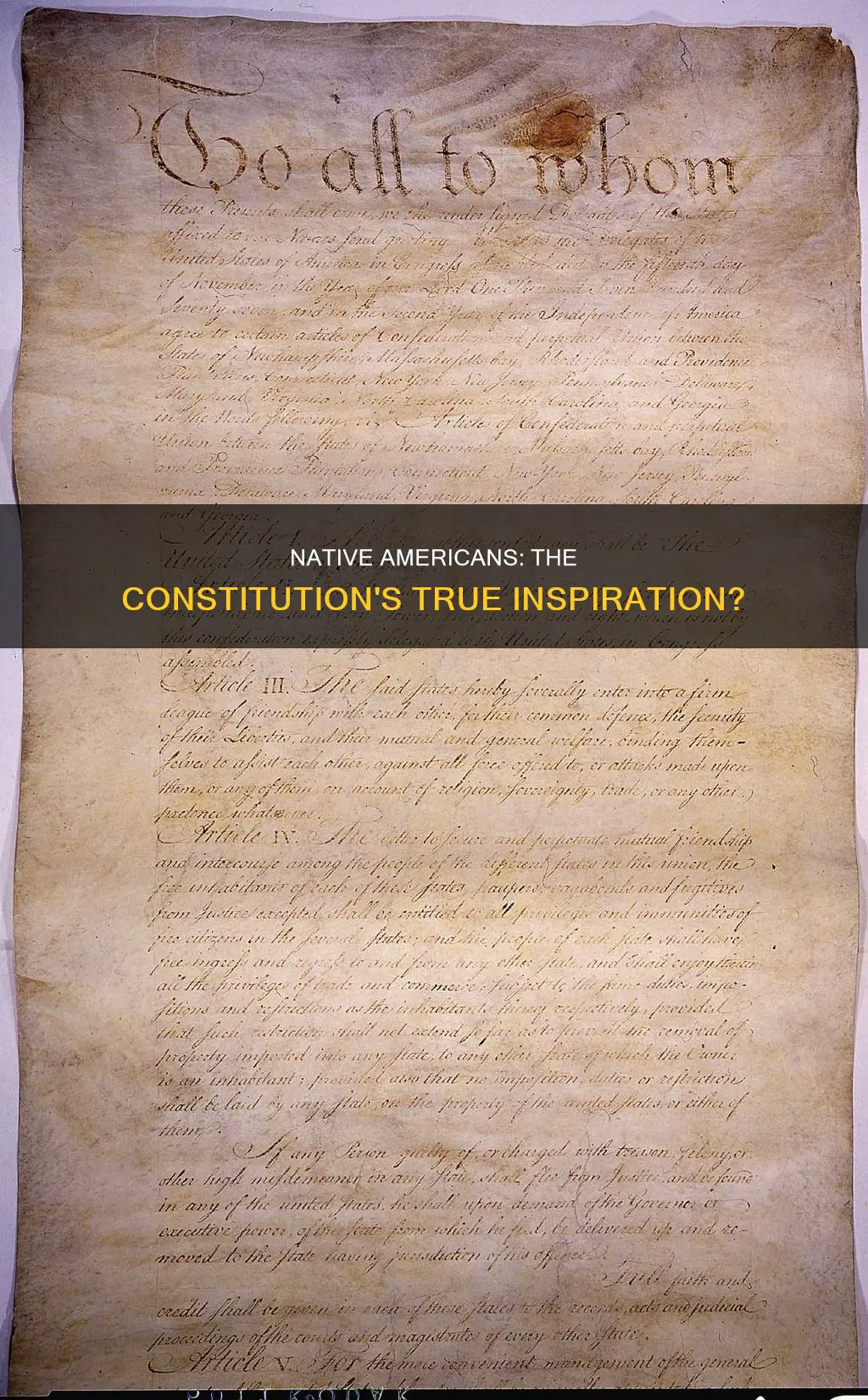 are native americans claiming they inspired the constitution