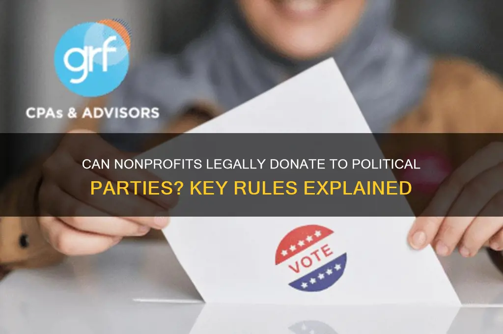 are non profits allowed to donate to political parties