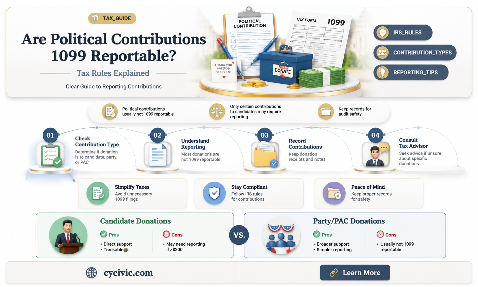 are political contributions 1099 reportable