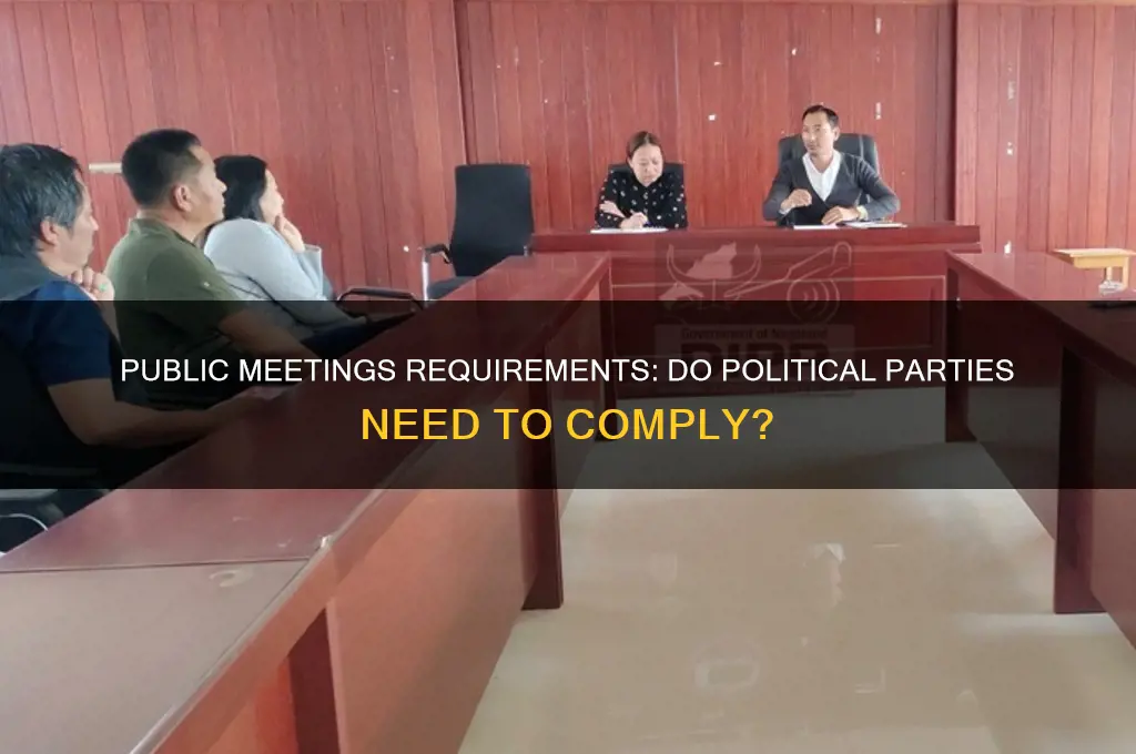 are political parties subject to public meetings requirements