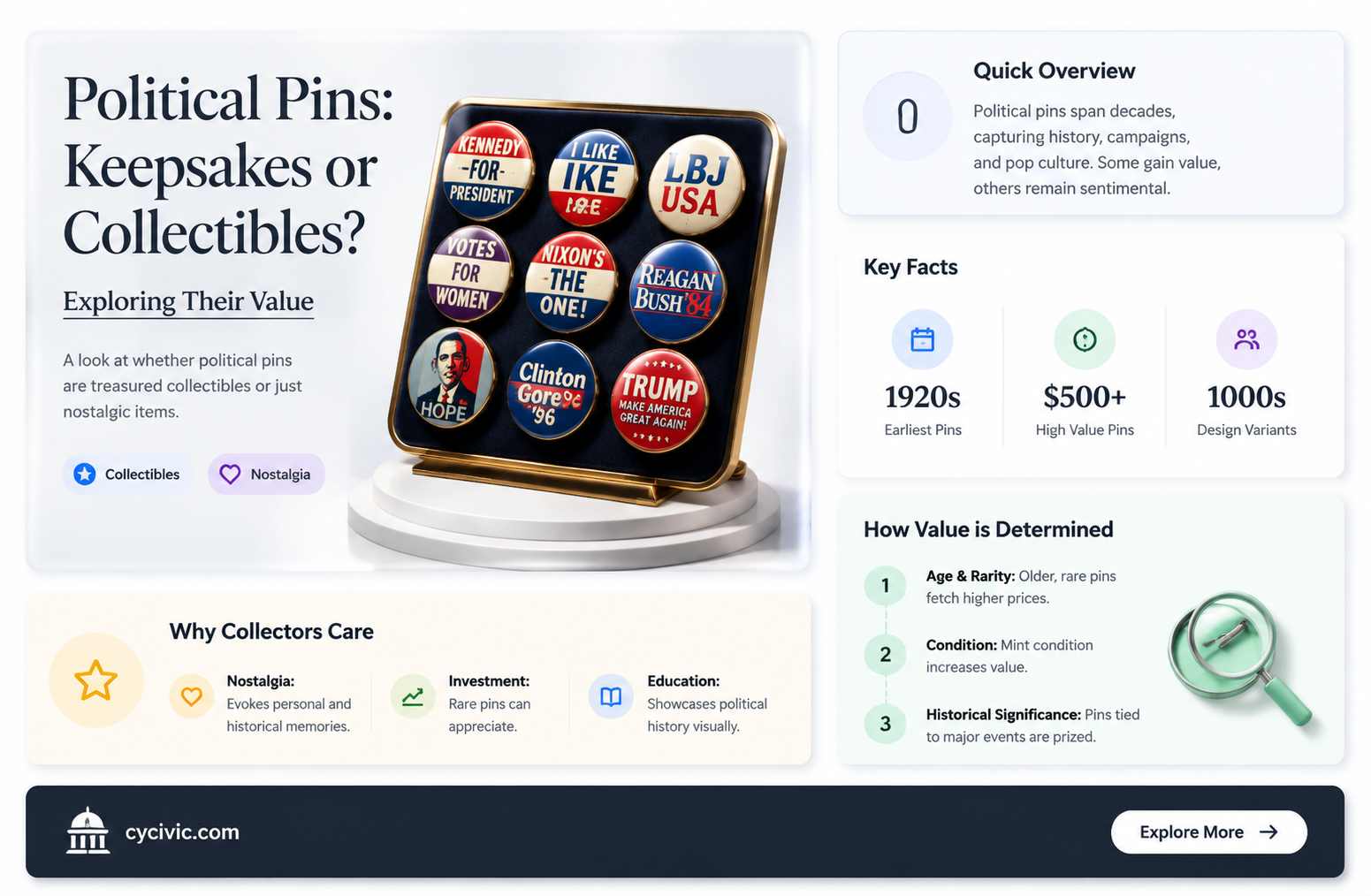 are political pins worth money