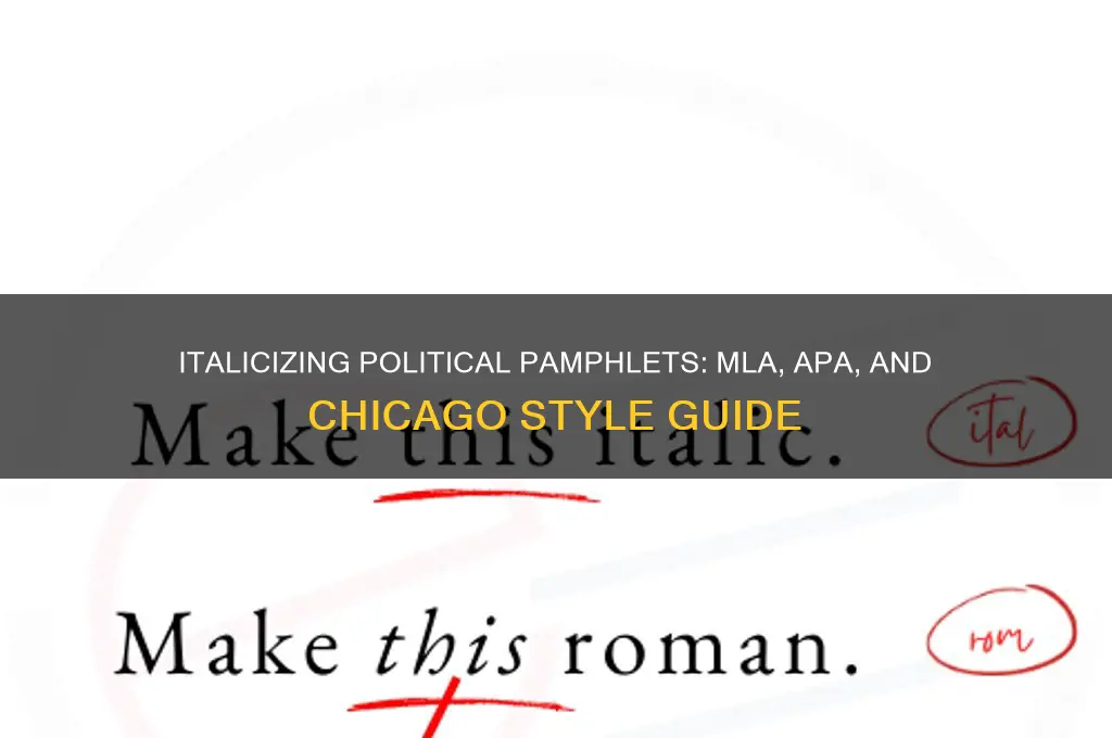 are political pmaphlets italicized