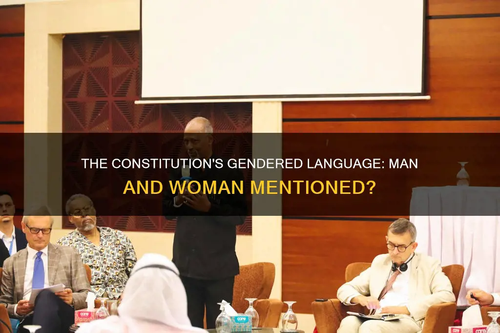 are the word man or woman mentioned in constitution