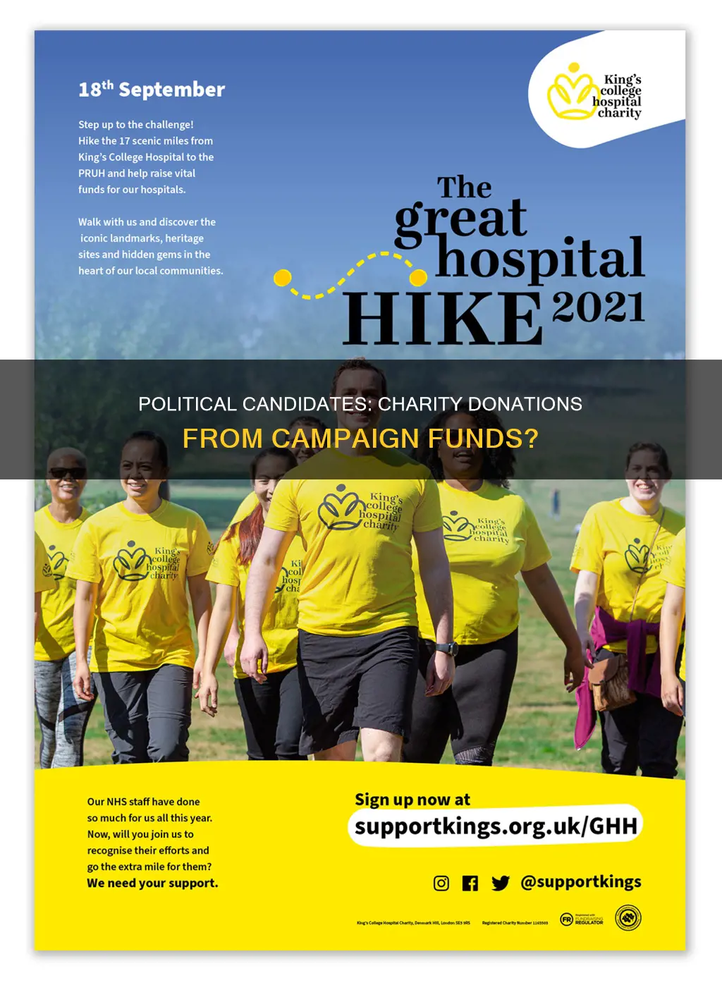 can a political candidate give campaign money to a charity