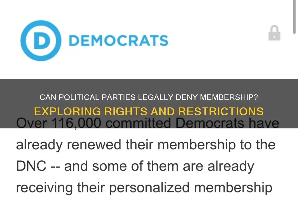 can a political party deny membership