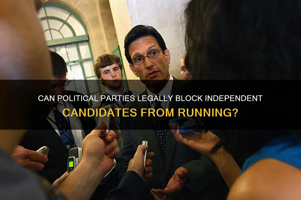 can a political party stop someone from running
