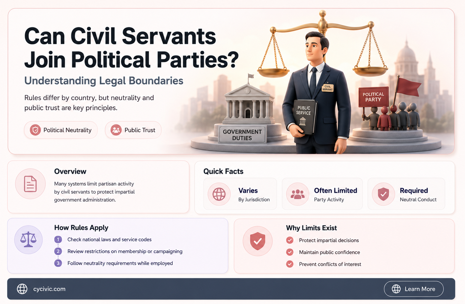 are civil servants allowed to be members of political parties