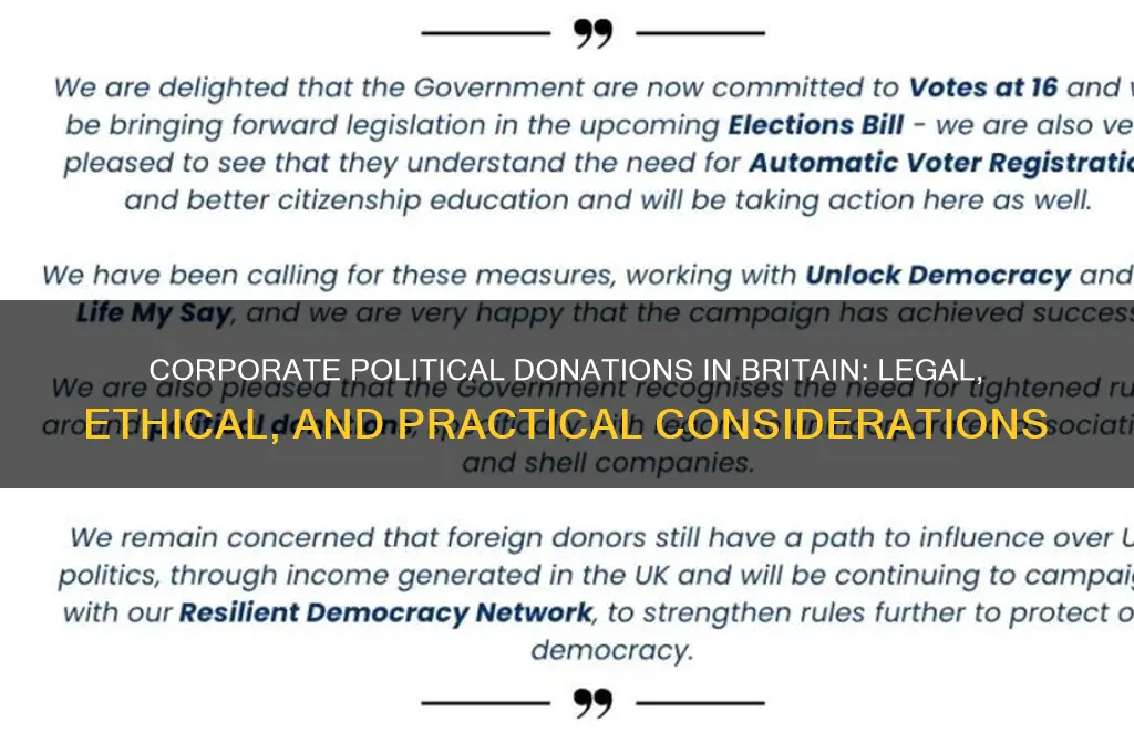 can corps make donations in britain to political parties