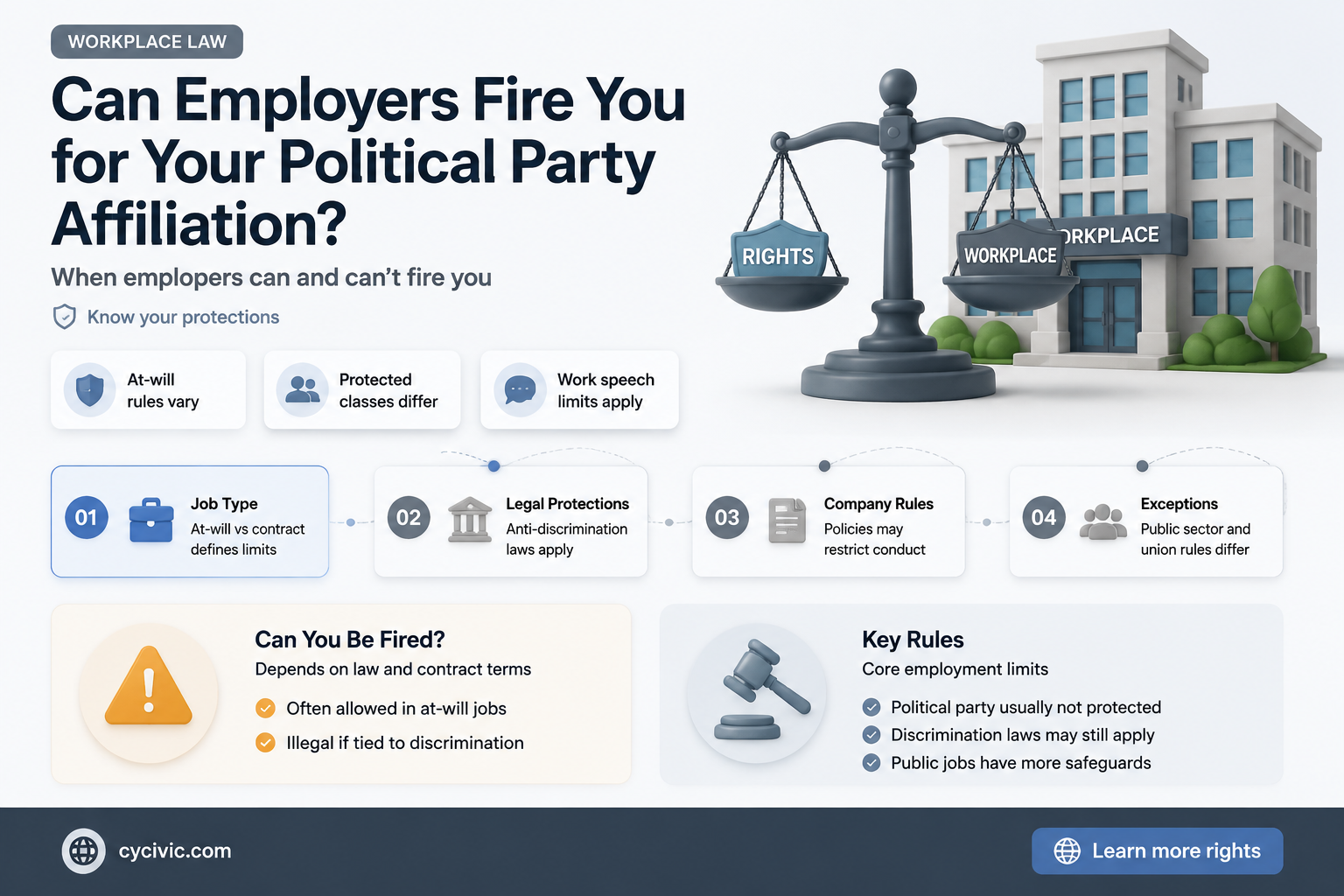 can an employer fire you for your political party