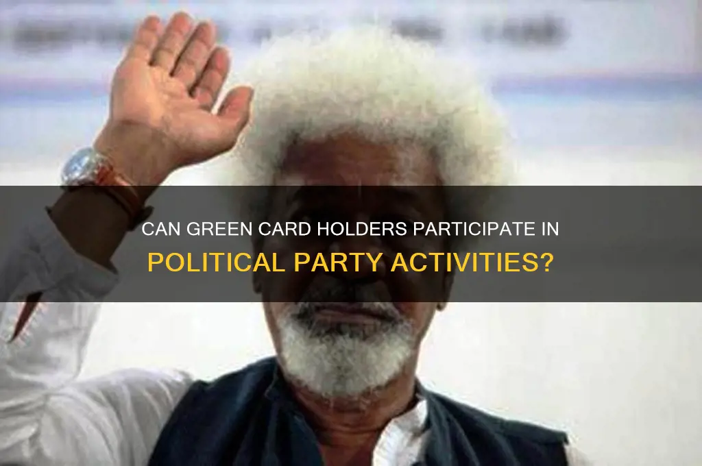 can green card holder work in political party
