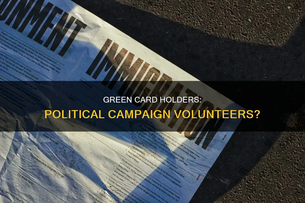 can green card holders volunteer for political campaigns