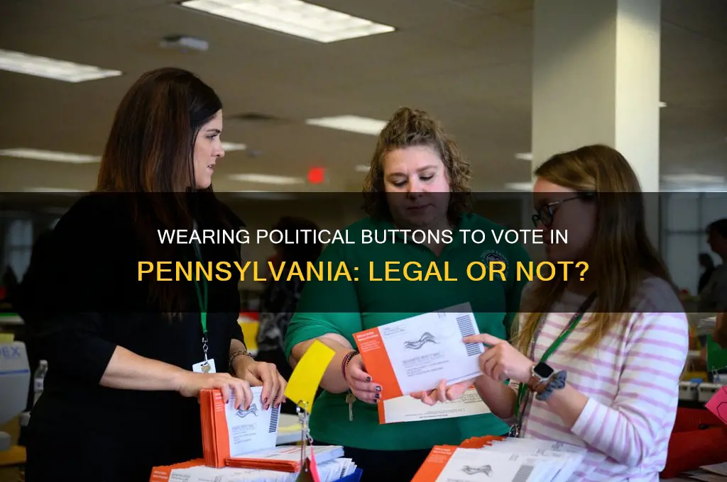 can i wear political party button to vote in pennsylvania