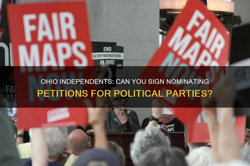 can independents sign nominating petitions for political parties in ohio