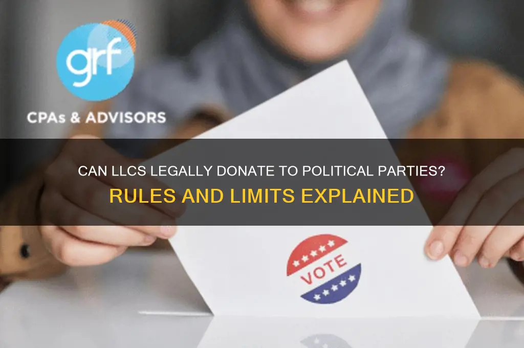 can llcs donate to political parties