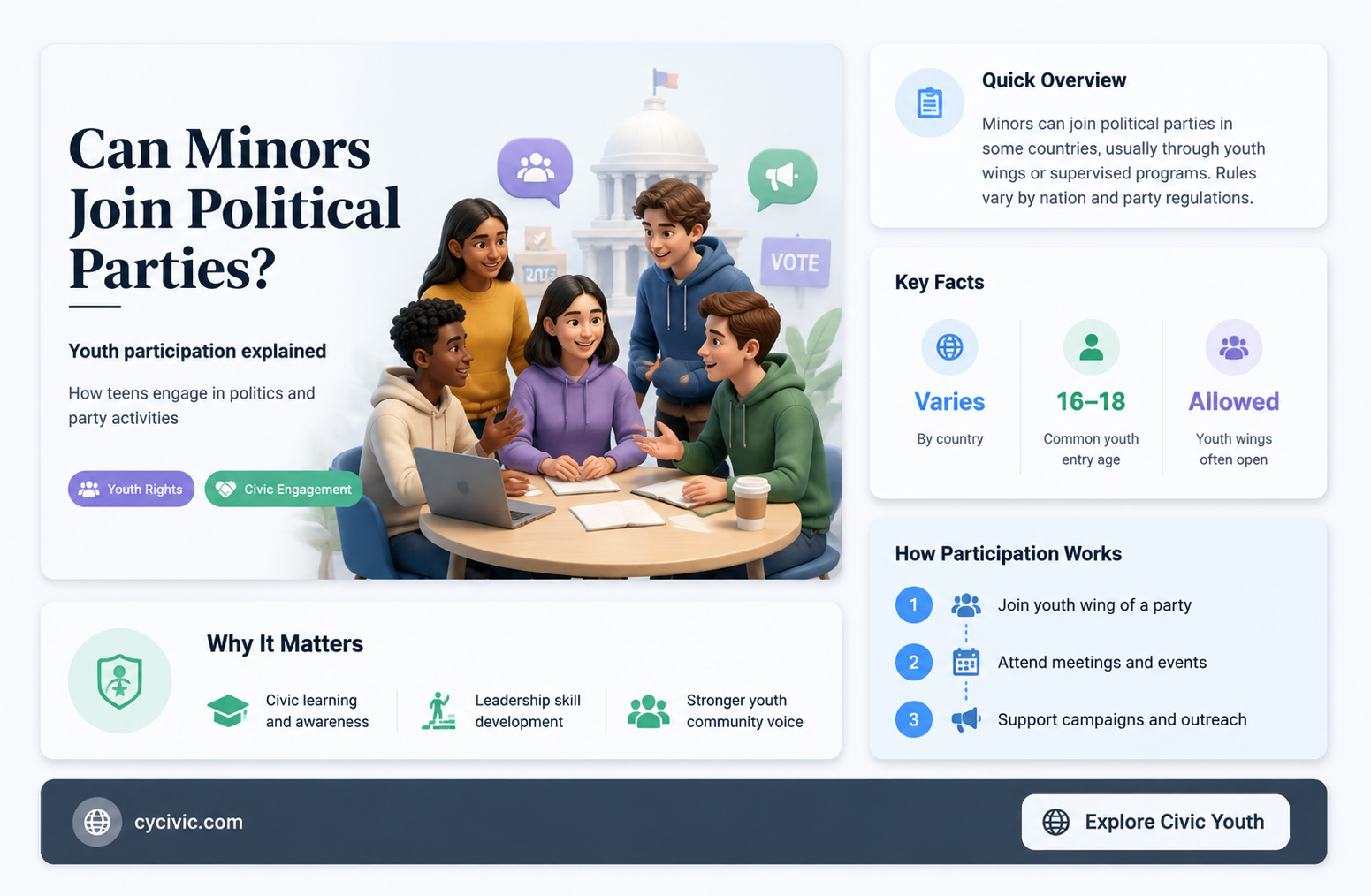 can a minors join a political party