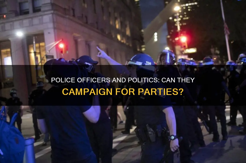 can police officers stump for political party