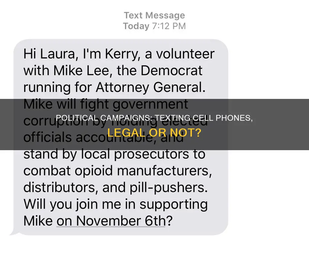 can political campaigns text cell phones