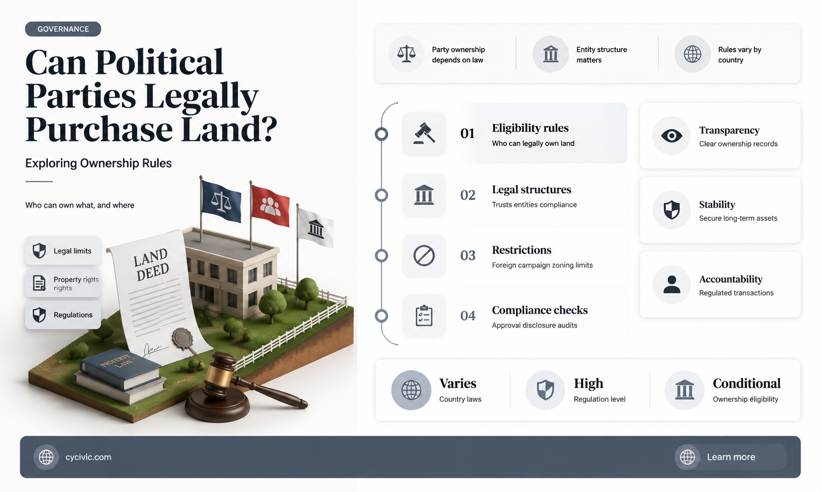 can a political party purchase land