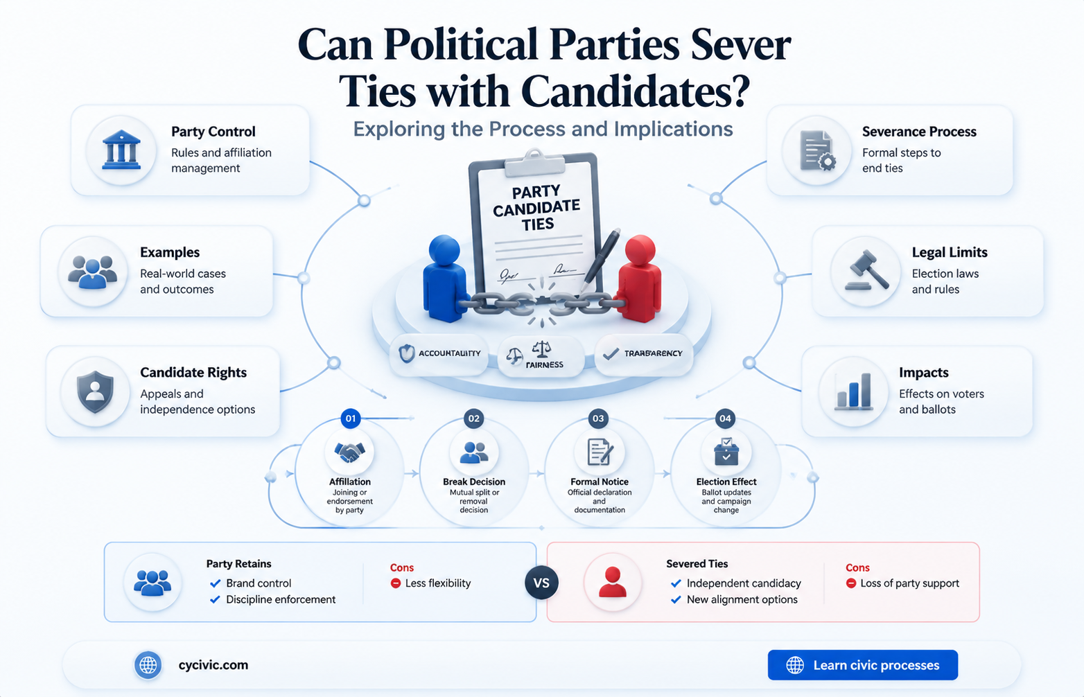 can a political party cut ties from a candidate