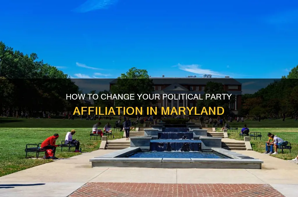 can you change your political party affiliation maryland