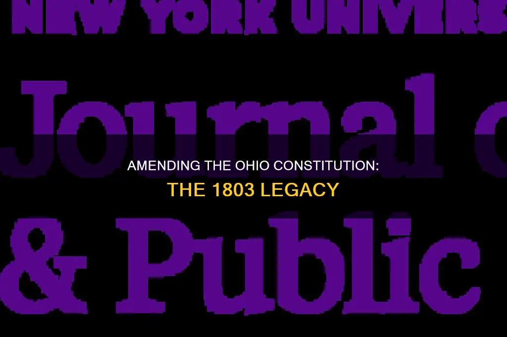 could the ohio constitution of 1803 be amended