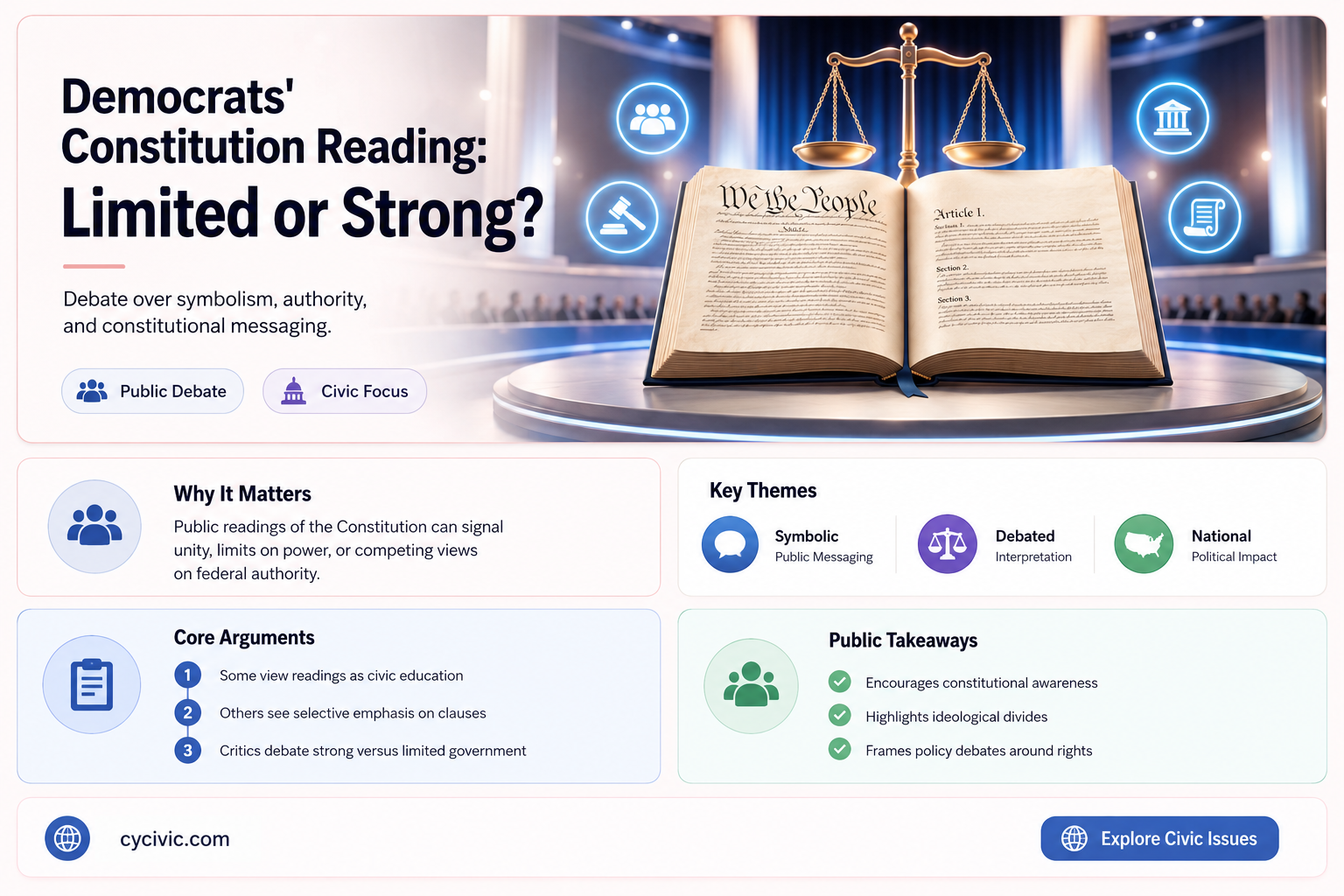 are the democrats limited or strong reading of constitution