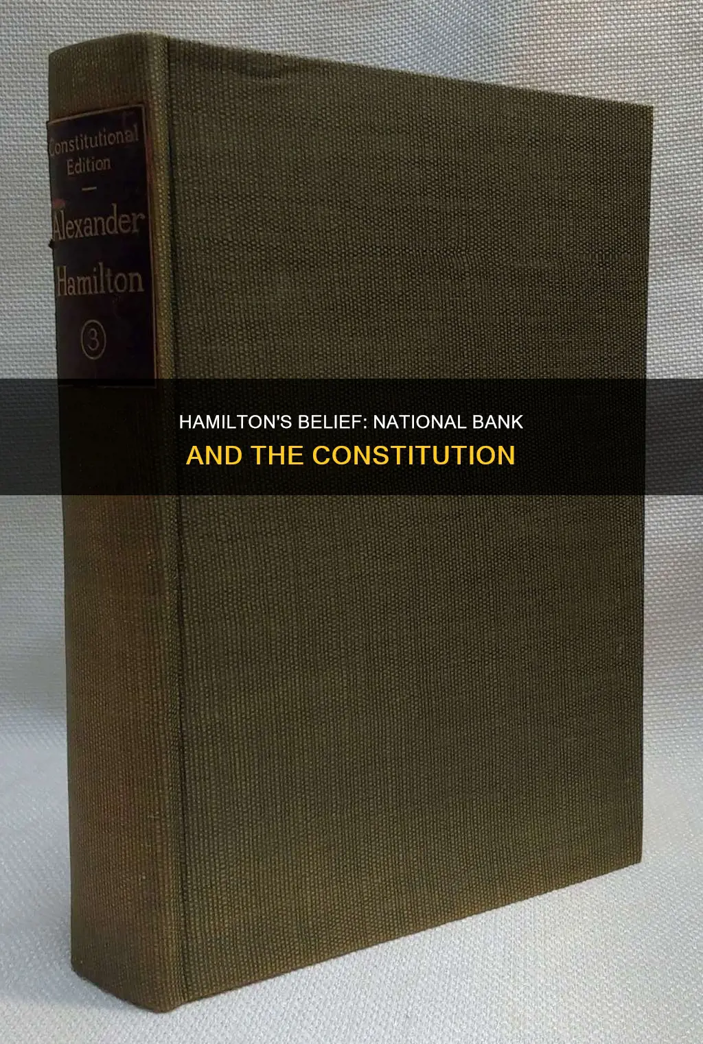did alexander hamilton believe that the national bank was constitutional