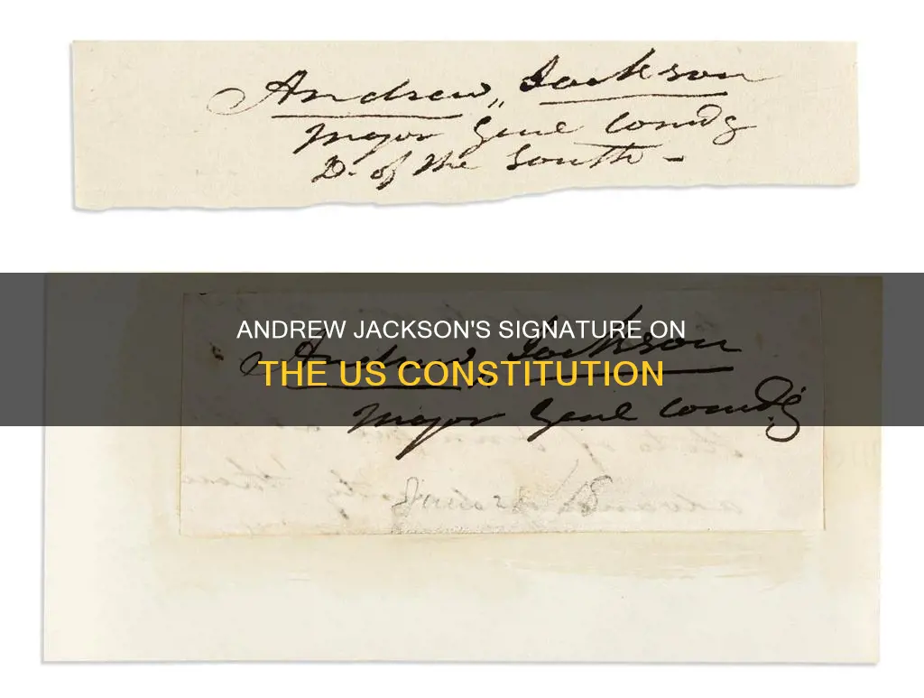 did andrew jackson sign the constitution