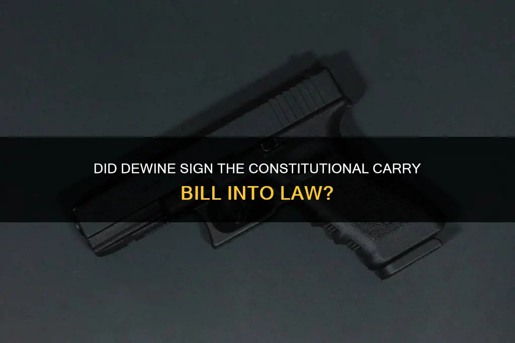 did governor dewine sign the constitutional carry