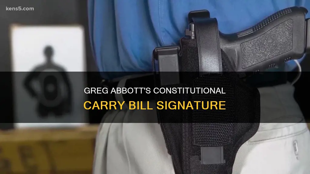 did greg abbott sign the constitutional carry bill