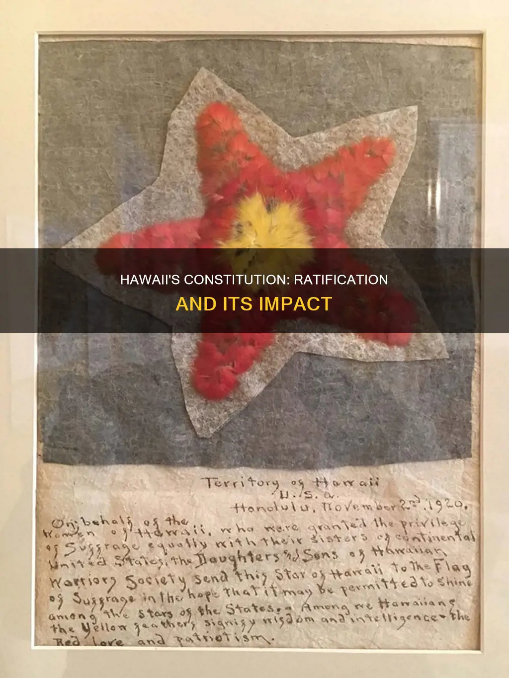 did hawaii ratify the constitution