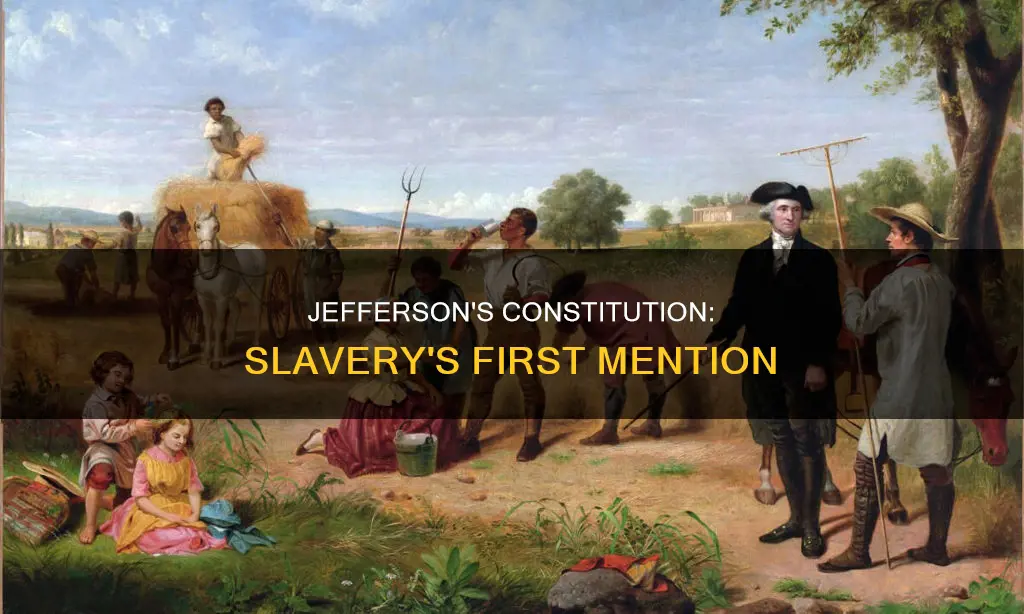 did jefferson mention slavery in the first constitution