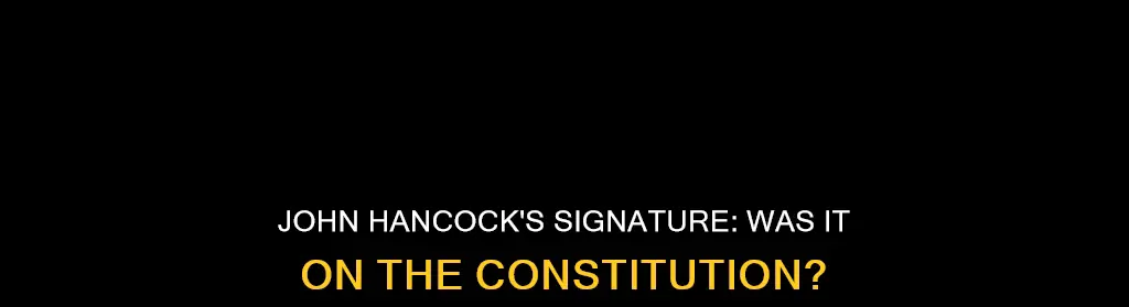 did john hancock sign constitution