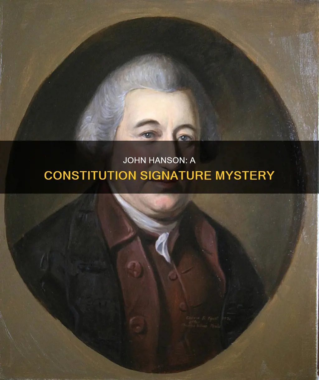 did john hanson sign the constitution