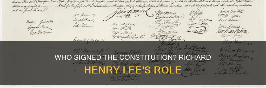 did richard henry lee sign the constitution