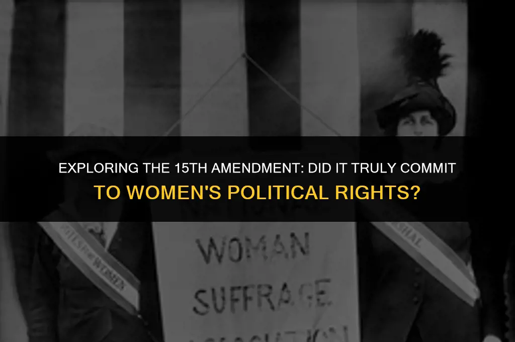 did the 15th amendment commit to women political rights