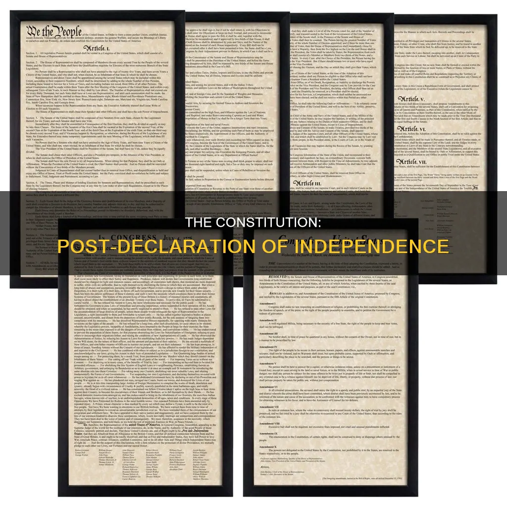 did the constitution came after the declaration of independence