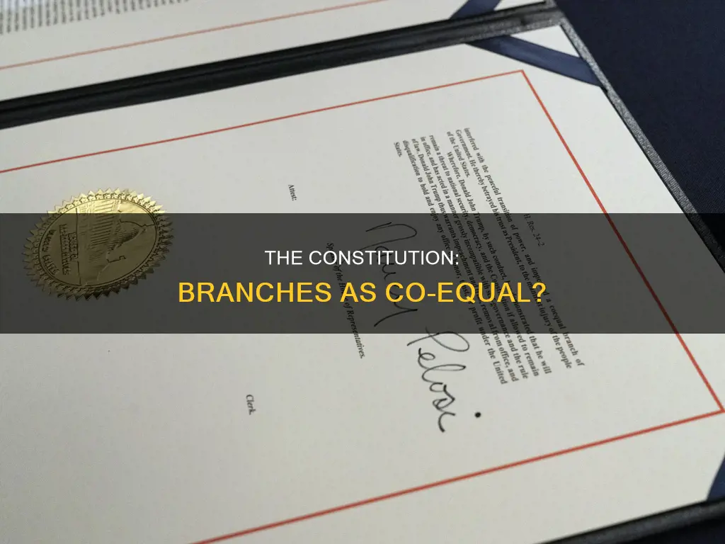 did the constitution establish the branches as co-equal