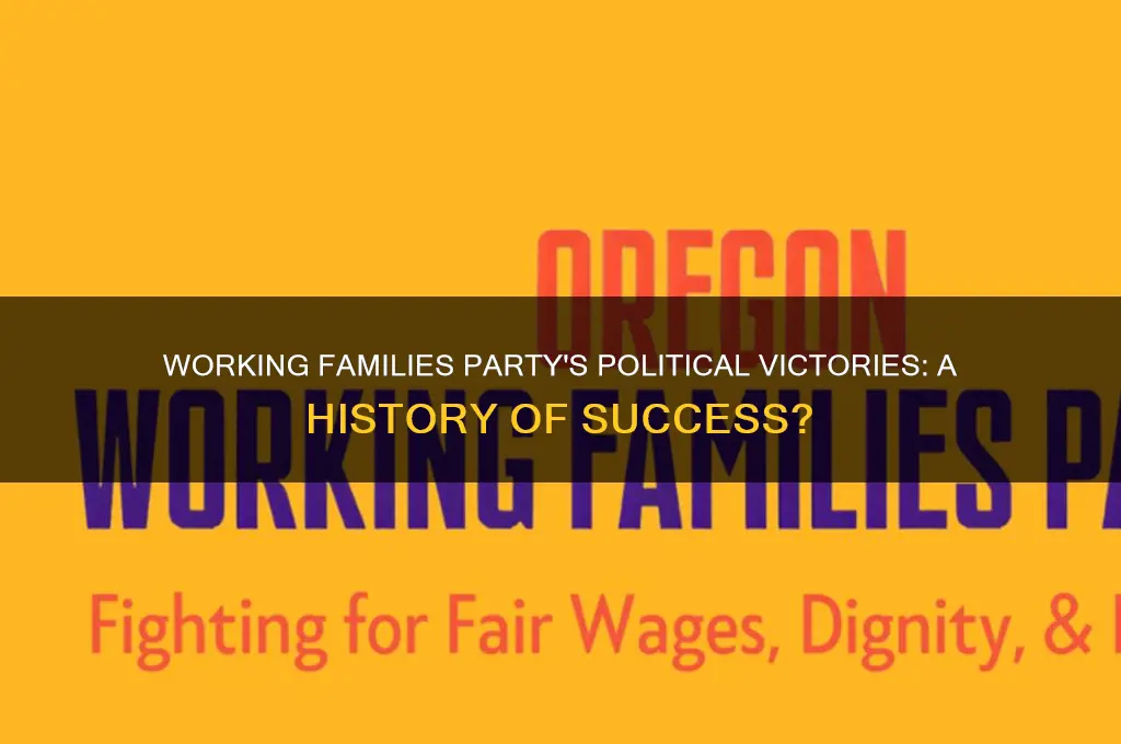 did the working families party ever have a political win