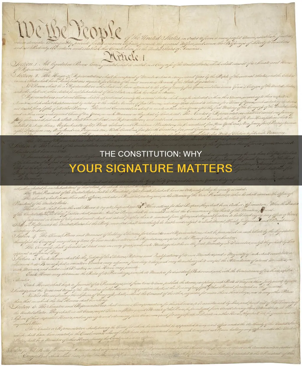 did you sign the constitution why or why not