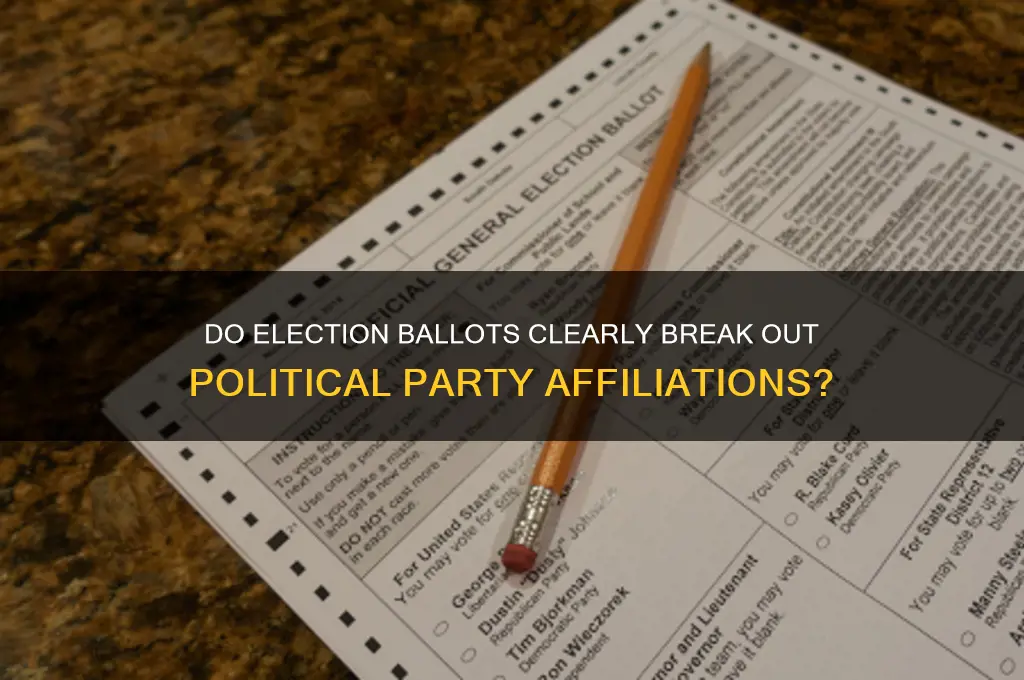do election ballots have political party break out