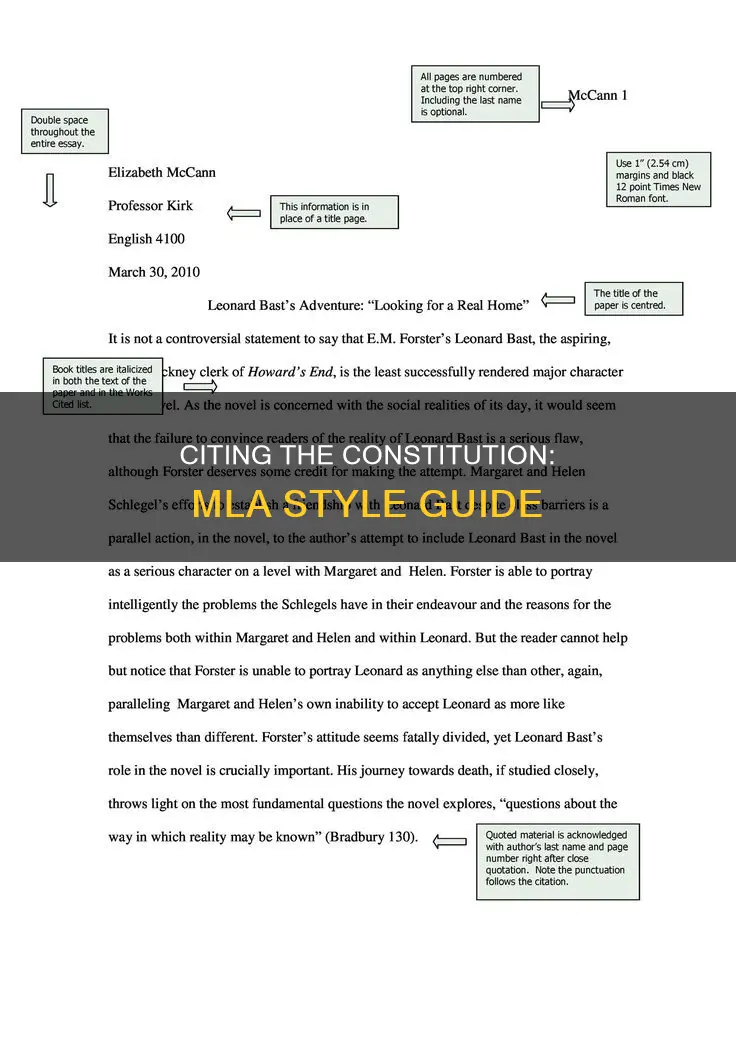 do i have to cite the constitution in mla