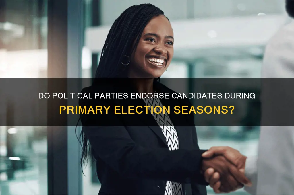 do political parties endorse candidates in the primary election season